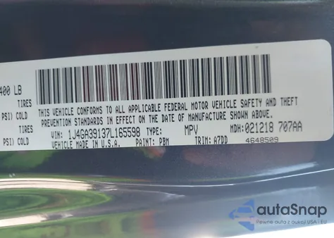 2007 Jeep Wrangler Unlimited X from USA, damaged, VIN 1J4GA39137L165598